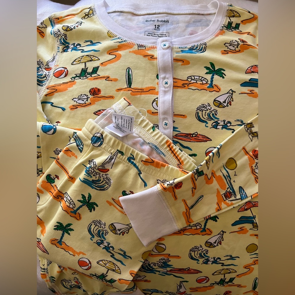 Roller Rabbit Size 12 Excellent Used Condition Pjs pants and long sleeve top